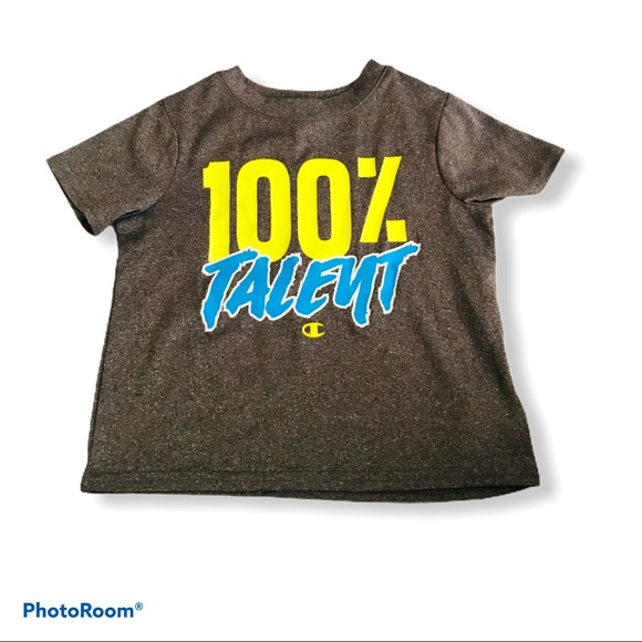 Champion Boys 2T Gray Logo 100% Talent Top - Picture 1 of 3